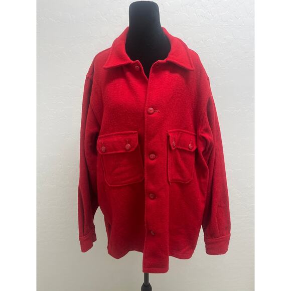 VTG Boy Scouts BSA Official Wool Shirt Jacket Shacket SZ 48 Outdoors 60s 70s USA - Picture 1 of 7